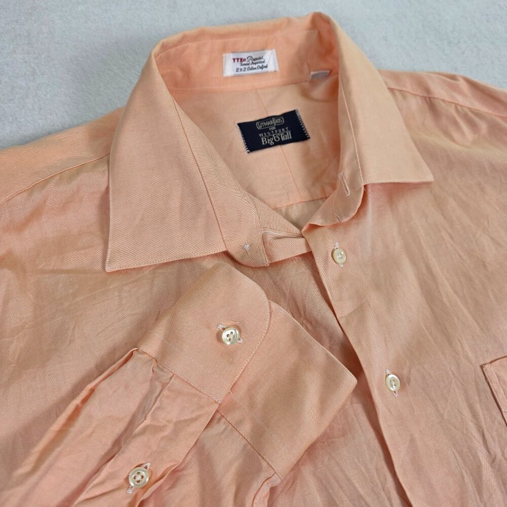 Vintage Gitman Bros Peach Oxford Made in USA Shirt XXL Big & Tall 18-40